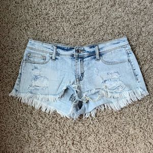 Klique B Light Wash Distressed Jean Shorts